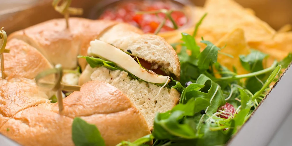Close-up of a sandwich with bread, greens, and fillings, illustrating human foods not suitable for a turtle's natural diet